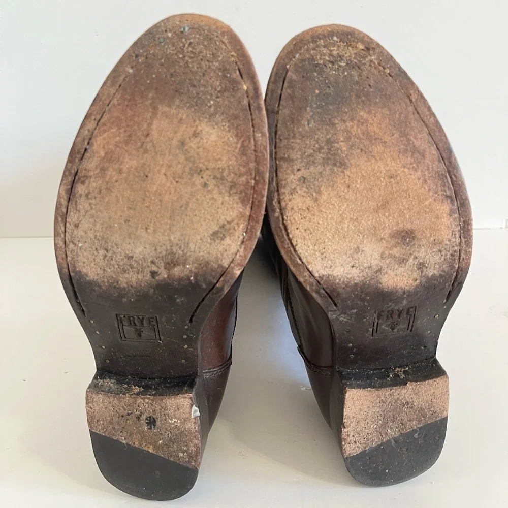 Frye Melissa Brown Leather Tall Riding Boots Size 7B